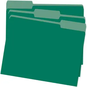 File Folders,18  Colored File Folders Letter Size,Green Folders for School Office Supplies Documents Organization  1/3Cut Tabs