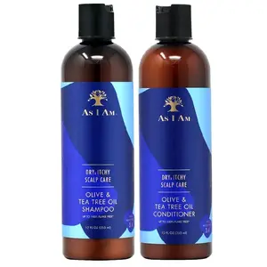 As I Am Dry & Itchy Scalp Care Shampoo & Conditioner 12oz Olive & Tea Tree Oil Formula for Flare-Free Scalp