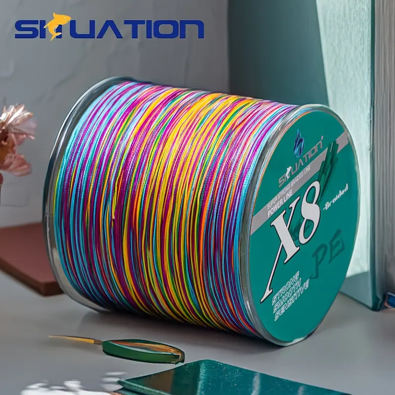 SIIUATION 1PCS 328/546yds High Strength Fishing Line, 8-strand Wear-resistant Braided Line, Long Casting PE Fishing Line, Zero Stretch, 12-100lbs Baitcasting Reels bait casters fishing equipment