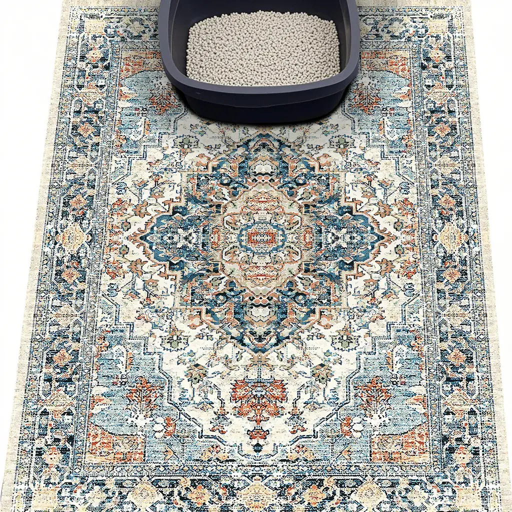 Cat Litter Mat Small Litter Trapping Mat, Easy to Clean Litter Box Mat, Waterproof, Urine-Proof, Non-Slip Kitty Litter Mats for Floor