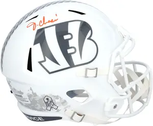 Ja'Marr Chase Cincinnati Bengals Autographed Riddell 2024 Salute To Service Speed Replica Helmet - Fanatics Authentic Certified