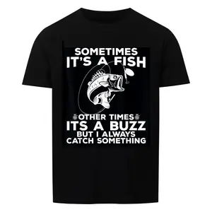 Lucky Angler Funny Fishing Shirt Sometimes It's A Fish T-Shirt 100% Cotton Premium Quality for Anglers Menswear