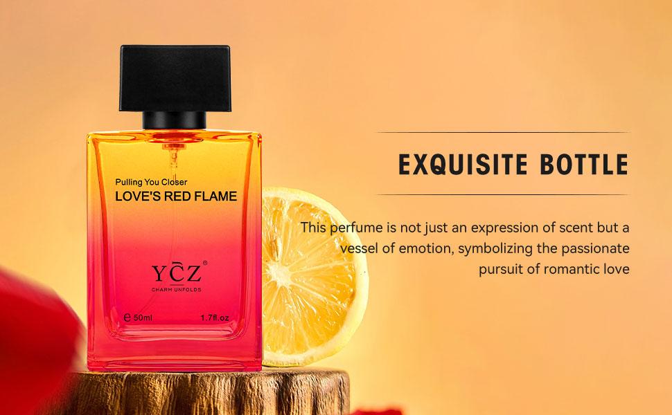 YCZ Love's Red Flame Eau de Parfum 1.7 fl oz | Warm Spicy Woody Fragrance, Warm, Alluring & Irresistibly Attractive, Long-Lasting for Dates and Evening Social Occasions, Inspired by the Spark That Draws Two People Closer