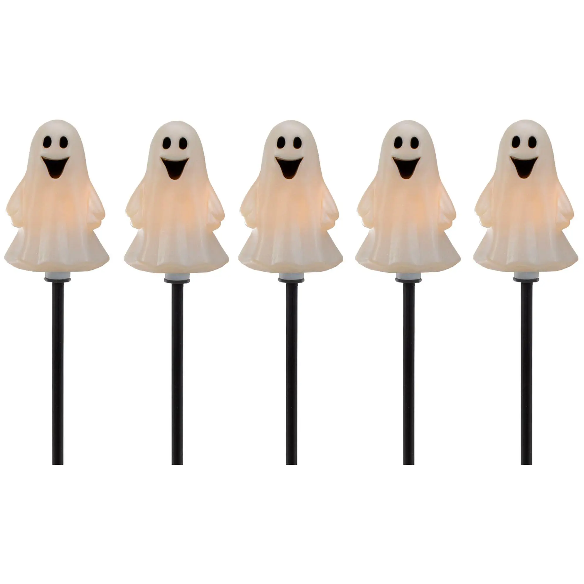 Northlight Set of Five Ghost Shaped Pathway Markers