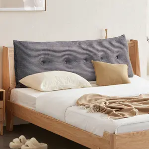 Gray Large Fleece Headboard Pillow Wedge Bolster Back Support for Bed Sofa