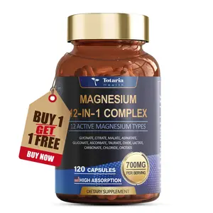 Buy 1 Get 1 FREE - Totaria nature Magnesium 12-in-1 Complex 700mg - 12 Active Forms for Muscle, Heart, and Relaxation Support, Vegan Capsules for Healthy Nerve Function and Bone Health