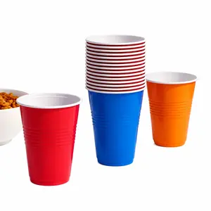 24 pcs Colorful Plastic Party Cups Disposable Drinking Cups Set Durable Reusable for Events BBQ Picnic Home Use Bright Assorted Colors Multipurpose Lightweight Ideal for Juice Soda Water