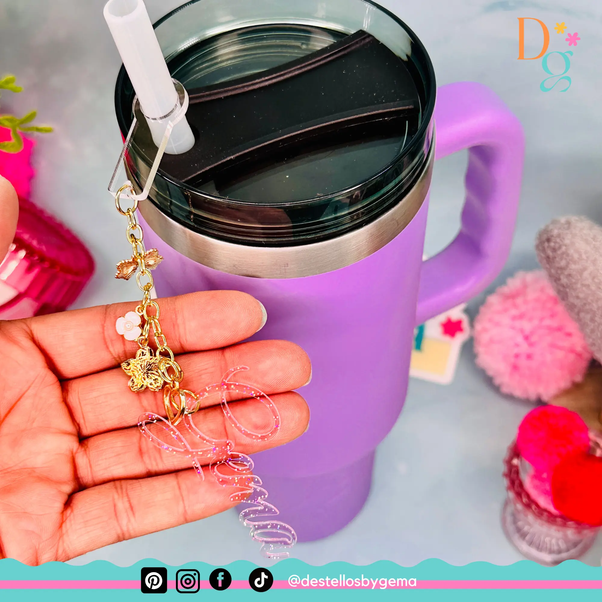 Personalized Acrylic Name Charms for Tumblers