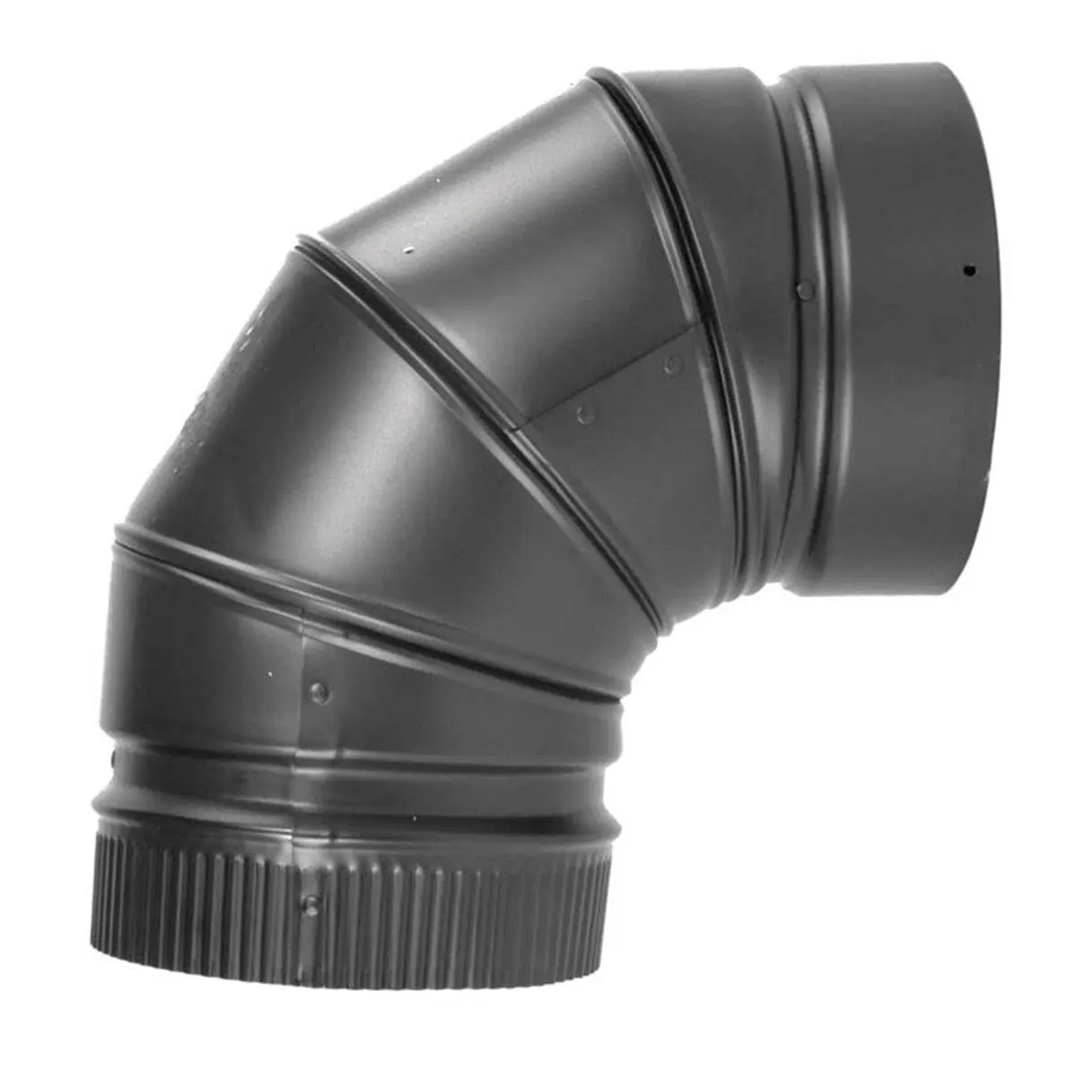 212 MAIN Selkirk 4012977 6 in. Double Wall Smoke Pipe, 90-Degree Fixed Elbow for Wood Stove Venting Systems, Durable Stainless Steel Construction, Wood Stove Venting System, Chimney