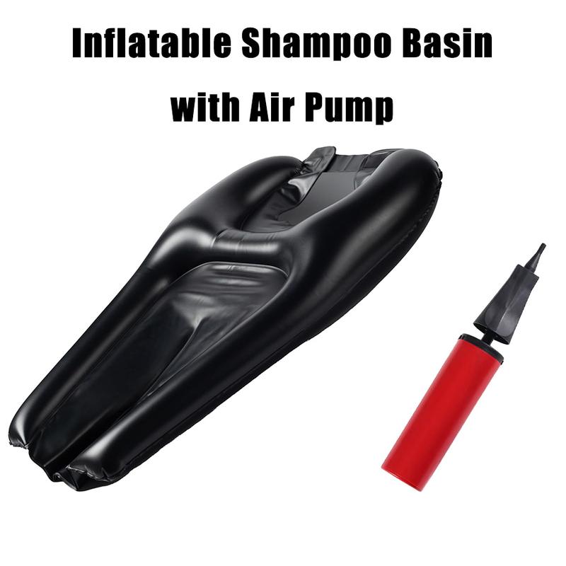 Portable Inflatable Shampoo Basin for Bedridden & Elderly, Hair Washing Sink with Hand Pump, Mobile Hair Spa Salon at Home, Bedside Hair Wash Tray for Seniors & Kids