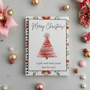 DIY Spiral Bound Christmas Gift Card Album Book, Surprise Page, Student Survival Graduation Card Holder, Teacher Classmate Santa Gift Planner, Paper Book, DIY Notebook