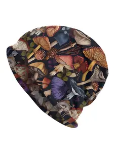 Mushroom Madness Bonnet Hats Mushroom Patchwork Hat Men Skullies Beanies Hat Cap Hip Hop Caps