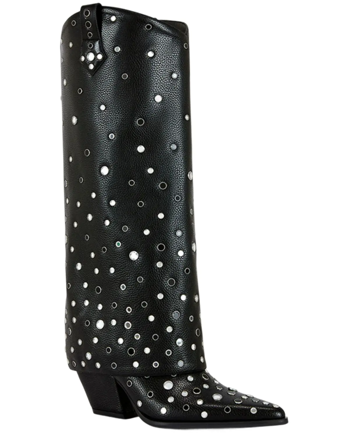 Azalea Wang Women's Women'S Madlock Embellished Tall Western Boot Round Toe - Madlock-Black