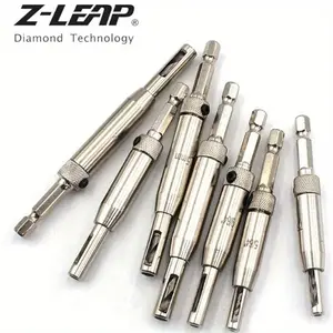 4pcs Door And Window Alloy Hinge Hole Opener, Woodworking Automatic Positioning Hole Expander, Hexagon Drill Bit, Positioning Drilling Tool Set