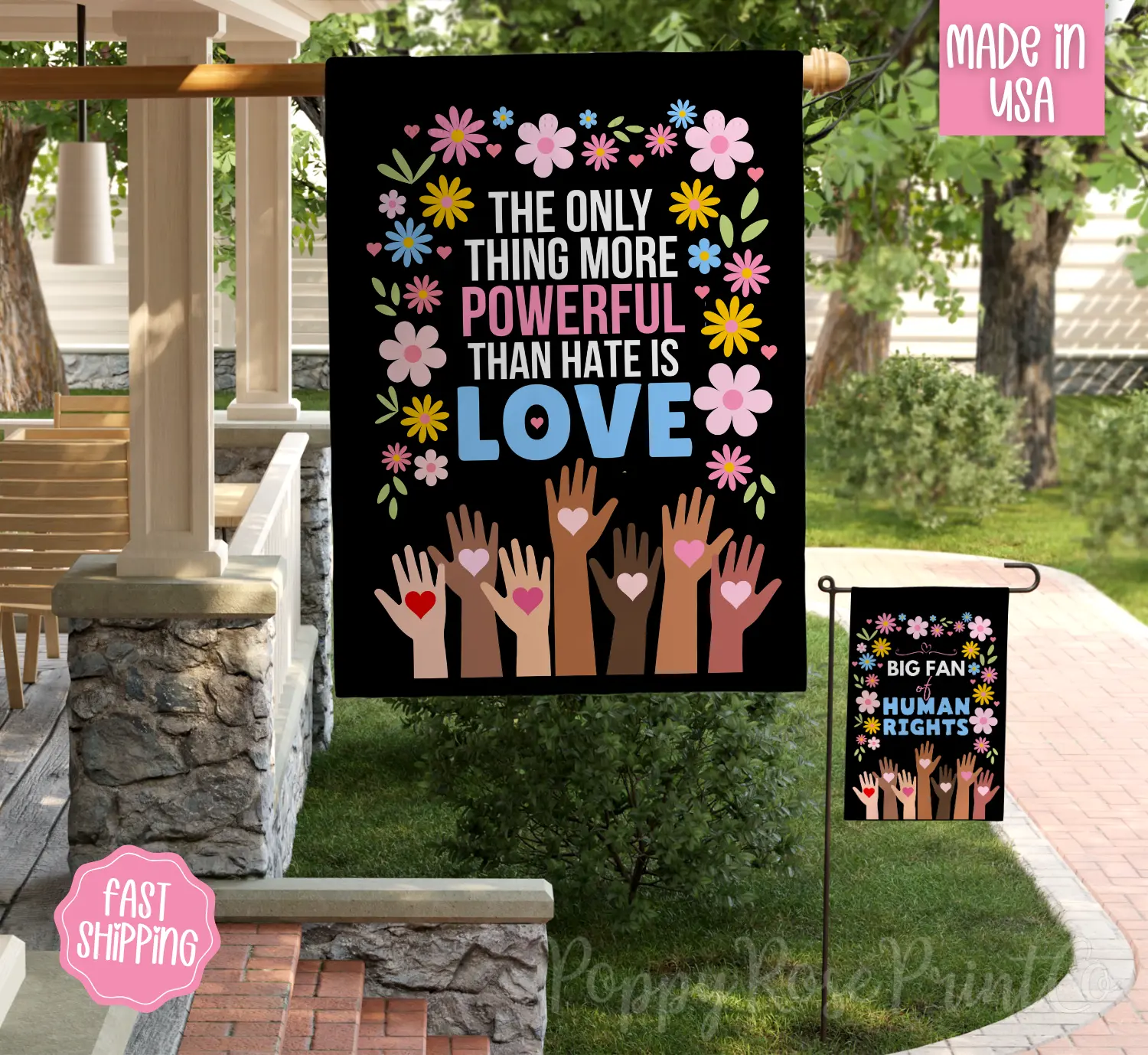 Love & Human Rights Outdoor Flag