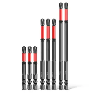 FPH2 lmpact Screwdriver Bit Set for Electricians, S2 Steel 65mm & 110mm, 1/4 Inch Hex Shank Magnetic Cross Slot Screw Driver Drill Bits Used on Circuit Breakers, Impact Drill Bit, Steel Drill Bits