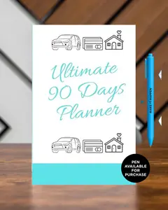 Ultimate 90 Days Planner | Goal Setting & Daily Productivity Journal | Achieve 12 Goals in 90 Days Doodle Typography Calendar