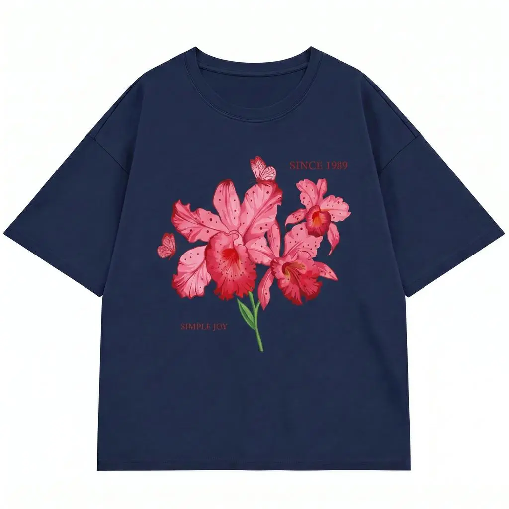 Vintage Pink Floral Graphic Tee Women Since 1989 Botanical Plus Size Shirt