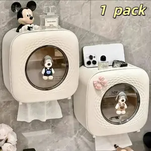 Waterproof Tissue Holder & Storage Rack: Bathroom Accessories Organizer, Keep Paper Towels Dry in Kitchen & Bathroom, with Extra Space for Sundries