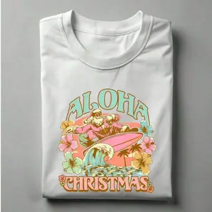 Ciel Fashion Aloha Christmas Shirt, Tropical Hawaiian Christmas T-Shirt, Matching Christmas Hawaii Family Trip Tee, Funny Xmas Party Tee, Winter Holiday Shirt.UA-7712025
