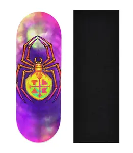Heat Transfer Graphic Wooden Fingerboard Deck, "Arachnoid"