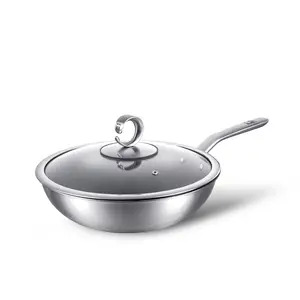 13 in Titanium Wok with Lid – Nonstick Wok & Stir-Fry Pan, All Stovetops & Induction Safe, Oven & Dishwasher Safe, Non-Toxic, No Coating – Durable Titanium Cookware, Frying Pan & Pot