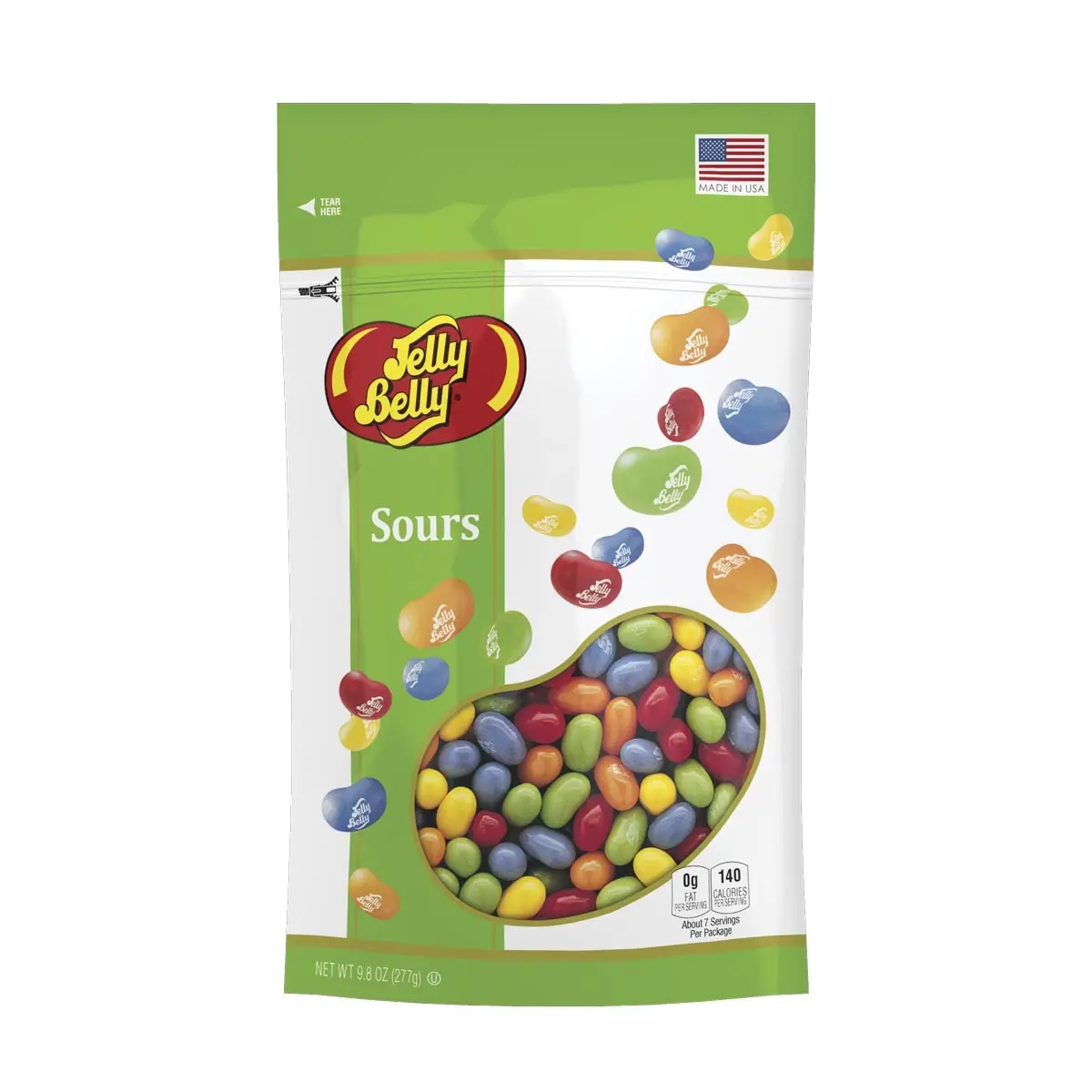 Jelly Belly 5 Sours Flavors Jelly Beans - 9.8 oz Resealable Stand Up Pouch