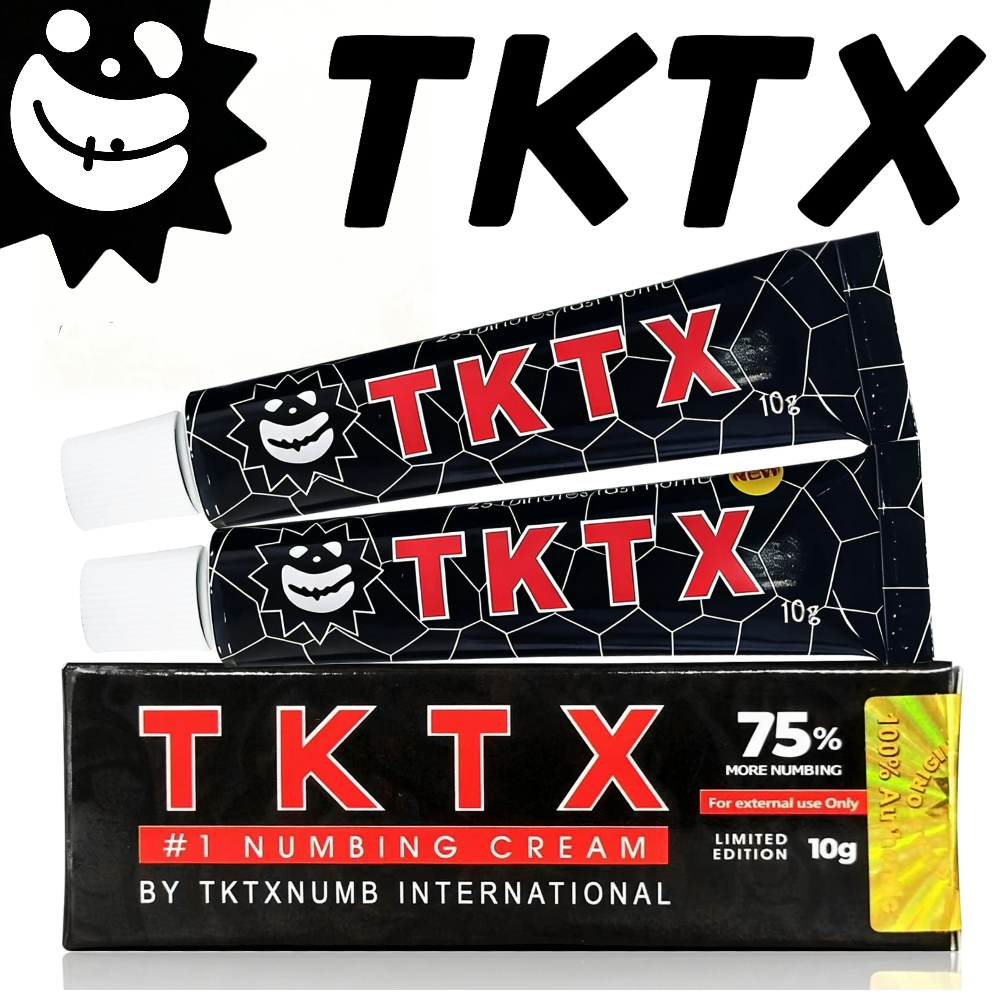 Maximum Strength TKTXTattoo Cream (10g, Enhanced Version 75%), 6-8 Hour Local Numbness Relief, Pre-Tattoo/Waxing/Piercing Use, Original Paste for Daily Care of All Skin Types