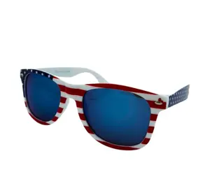 The Merica New Wayz Sunglasses with American Flag Design and Blue Lenses