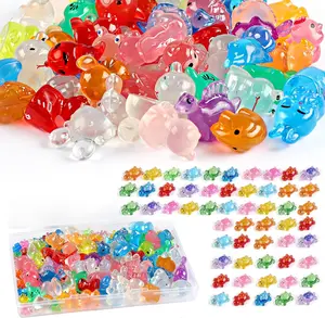 60Pcs Luminous Mini Resin Turtles and 60pcs Mini Resin Animals Styles Variety Tiny Animal Figurines Bulk for Micro Fairy Garden Landscape Accessories Hide Crafts Decor Aquarium