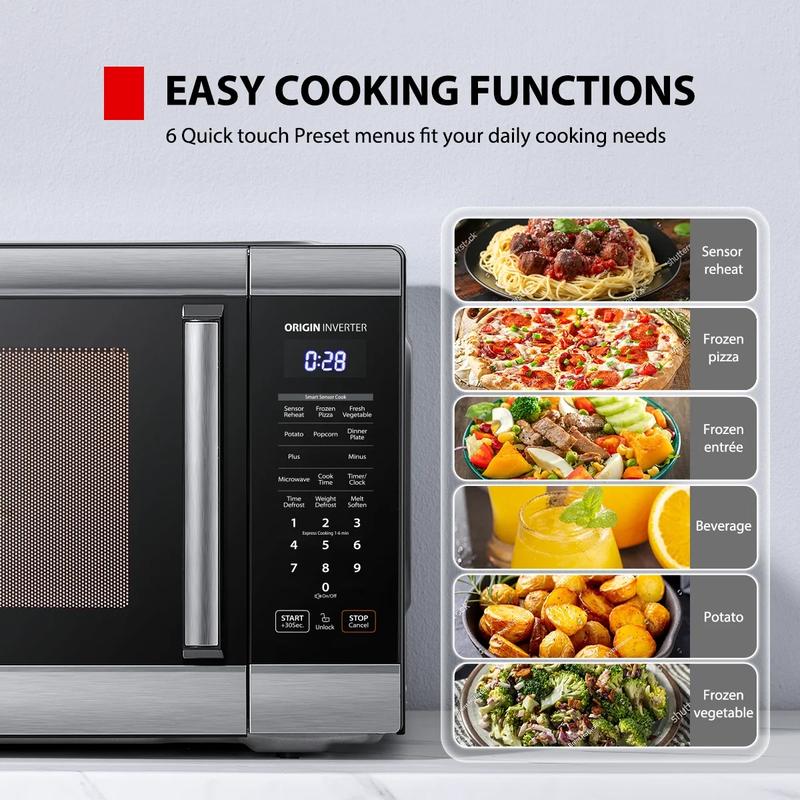 Toshiba 2.2 cu. ft. 24.4'' Microwave Oven in Stainless Steel - Compact Design for Home Use