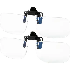 2 Pack Blue Light Blocking Clip-On and Flip-Up Reading Glasses with Magnifying Lenses Readers for Unisex Use-USA