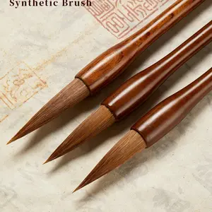 Calligraphy & Art Ink Brush Set (3 Sizes) – Soft & Resilient Tips for Smooth Writing & Painting