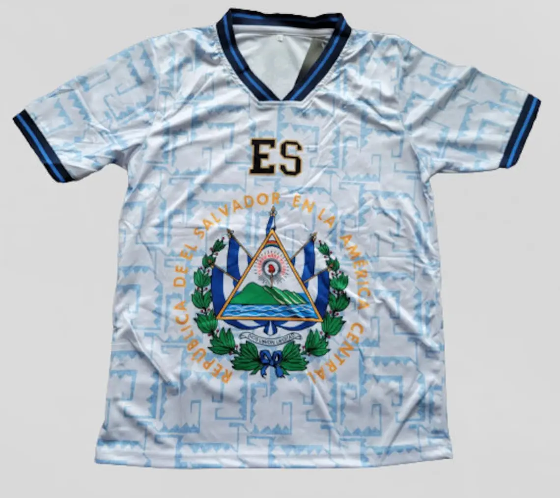 El Salvador Soccer Jersey – White El Salvador Football Shirt, La Selecta Fan Tee, Unisex Match Day Supporter Top