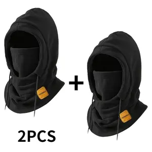 Two-piece Unisex 3-in-1 Winter Hooded Neck Warmer Face Mask Hat|   Adjustable windproof and cold-proof multifunctional hat, machine washable, suitable for cycling, outdoor activities, and commuting