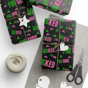 For Good Wicked Gift Wrap Roll, Birthday Holiday Wrapping Paper, Present Wrap For Fans Family Friends