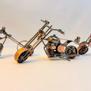 Kai Crafts Vintage Steampunk Bike Decor – Handcrafted Metal Motorcycle
