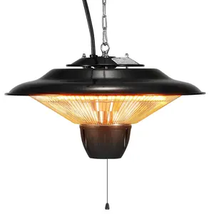 VEVOR Hanging Patio Heater, 1500W Outdoor/Indoor Electric Space Infrared Heater, IP34 Protection Ceiling Heater with 23.6 inch Pull Cord & 20 inch Adjustable Chain, for Porch,Patio,Dining Room,Studio