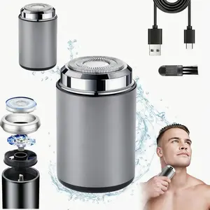 Mini Electric Shaver for Men, Portable Cordless Foil Shaver with USB Rechargeable Lithium Battery, LCD Display Beard Trimmer, Waterproof Razor for Wet and Dry Use, Replacement Blade Included, Ideal for Home, Office, Travel, Car, Gym, Business Trips