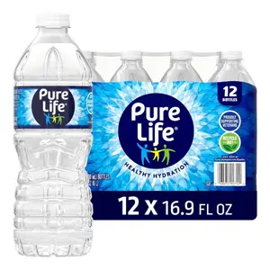 Purified Water Bottles, 12 Pack - Still Bottled Water Enhanced with Minerals for a Crisp Taste, Plastic Bottles - 16.9 Fl oz