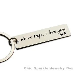 Beautiful accessory pleasing keychain Driving Safe Keychain Gift, Engraved 'I Love You' Stainless Steel Keyring for Husband, Boyfriend, Brother, or New Driver - Personalized
