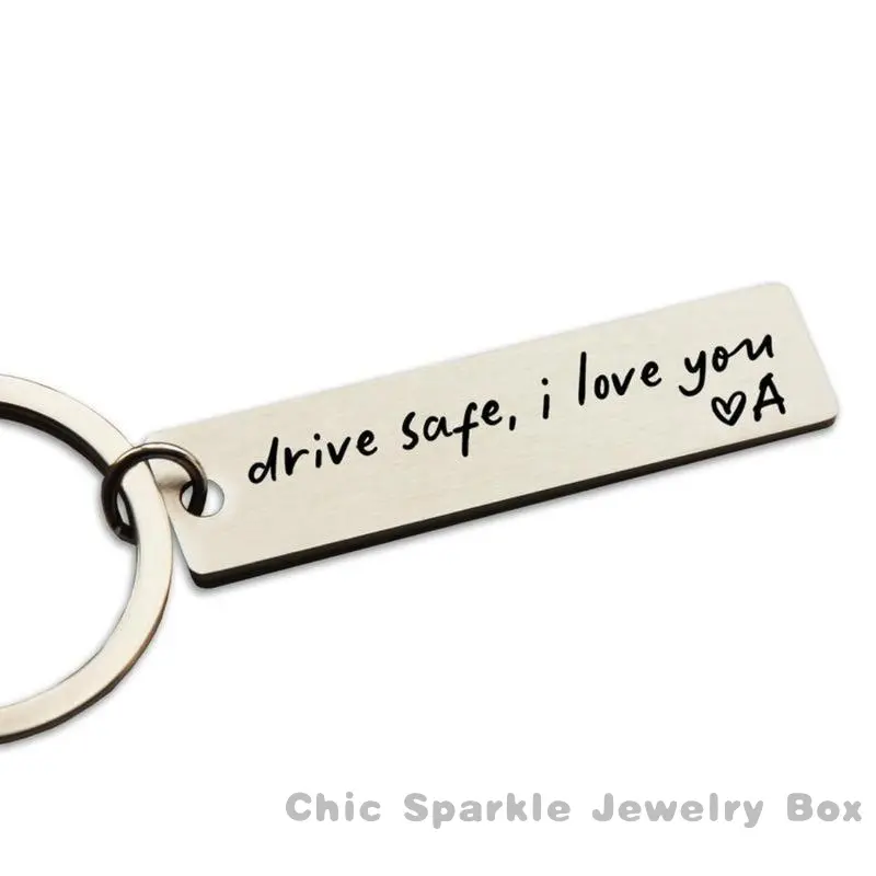Beautiful accessory pleasing keychain Driving Safe Keychain Gift, Engraved 'I Love You' Stainless Steel Keyring for Husband, Boyfriend, Brother, or New Driver - Personalized