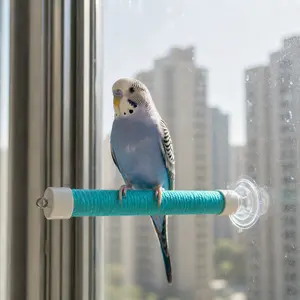 2/3/4/5 pcs - Window/Bath/Car/Travel Perch Stand with Suction Cup for Small and Medium   Parakeet Cockatiel Conure Budgie Lovebirds  Stand Perch Shower Standing  (Small) - stand perch parrot  random color foraging toy bird ladder