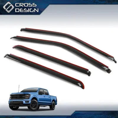 thumbnail image 2 of Ford Rain Guards – Vent Visors For 1999-2016 F250 Super Duty Extended Cab, 4pc, Smoked 2 of 6