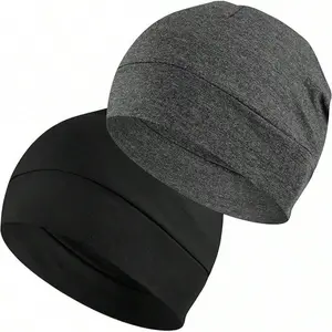 2-Pack Lightweight Beanie Sleep Hats Breathable Helmet Liner Biking,Cotton Skull Caps For Men And Women