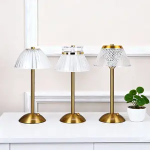 Rechargeable Crystal Desk Lamp with Touch Control Dimming Night Light for Bedroom and Living Spaces