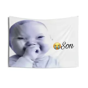 Niche/AiBaby Room Flag/tapestry Son Laughing Crying Emoji 26x36"