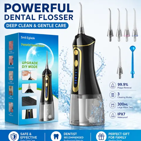 Water Dental Pik Flosser,Water Rechargeable Picks for Teeth Cleaning IPX7 Oral Irrigator Waterproof for Home Travel 7 Levels Portable
