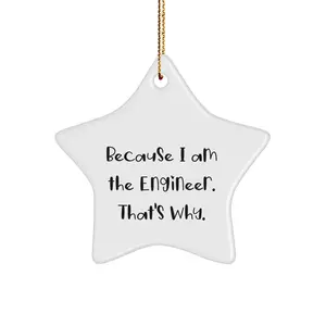 Funny Engineer Gifts, Engineer Star Ornament, Because I Am The Engineer. That's Why., Gifts from Men to Engineer Friends, Unique Christmas Unique Gifts