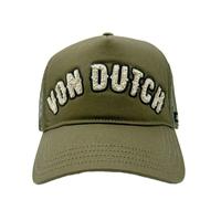 Olive Green Curved Terry Logo Trucker Hat